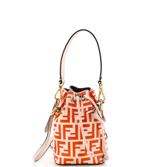 Mon Tresor Bucket Bag Zucca Embossed Leather Mini