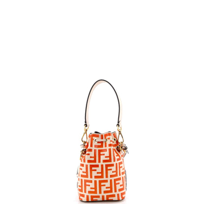 Mon Tresor Bucket Bag Zucca Embossed Leather Mini
