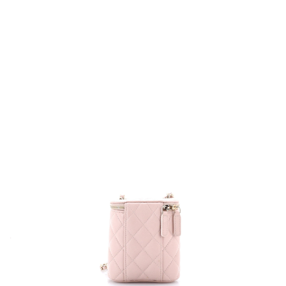Vertical Classic Vanity Case with Chain Quilted Caviar Mini
