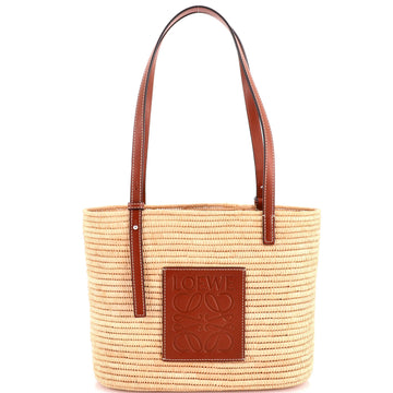 Square Basket Tote Woven Raffia Small