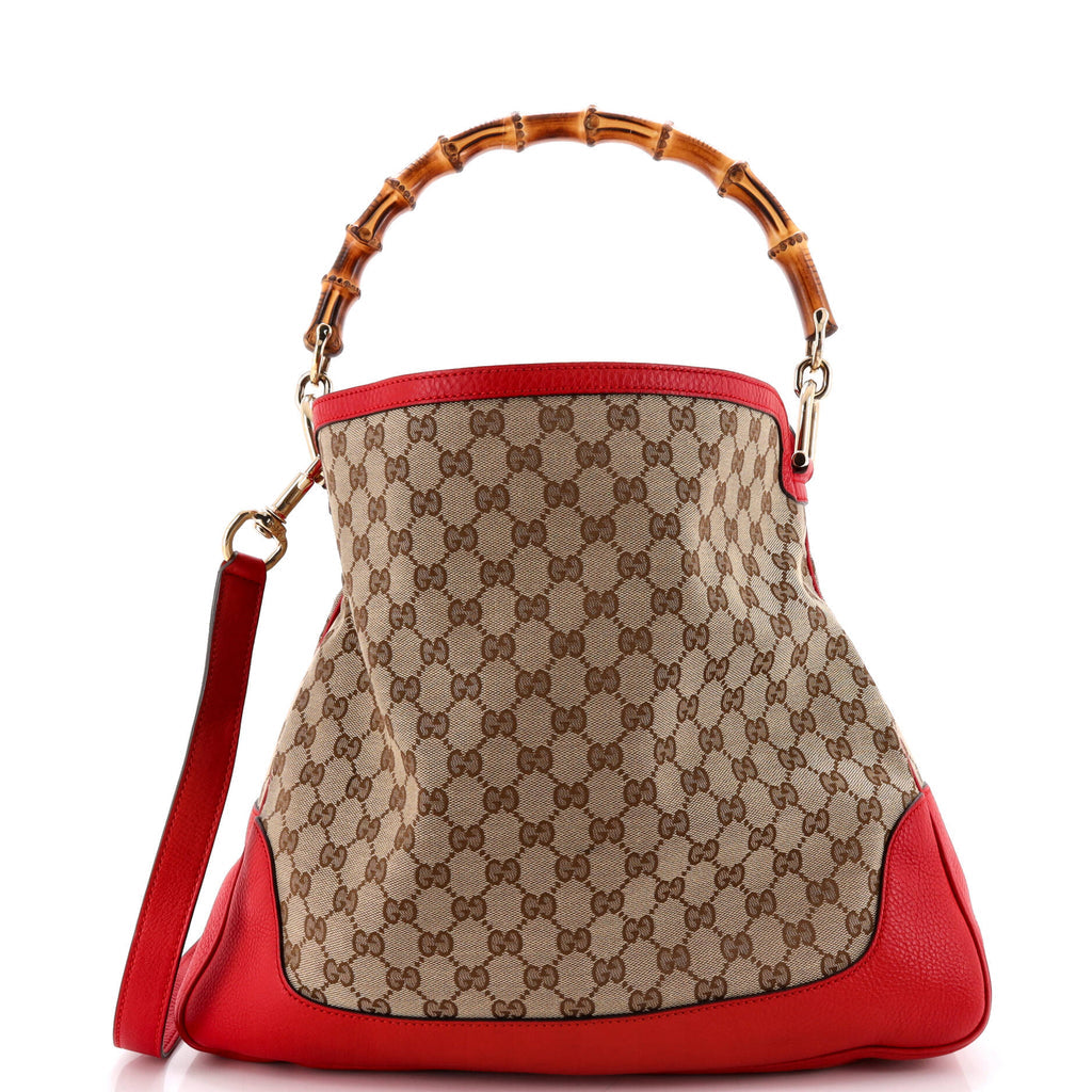 Diana Bamboo Shoulder Bag GG Canvas Medium