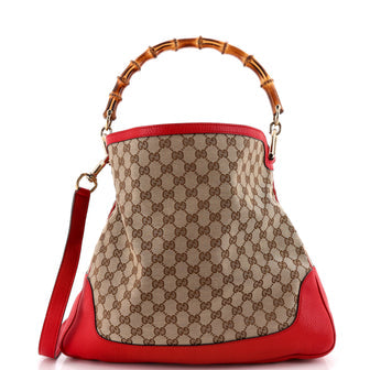 Diana Bamboo Shoulder Bag GG Canvas Medium