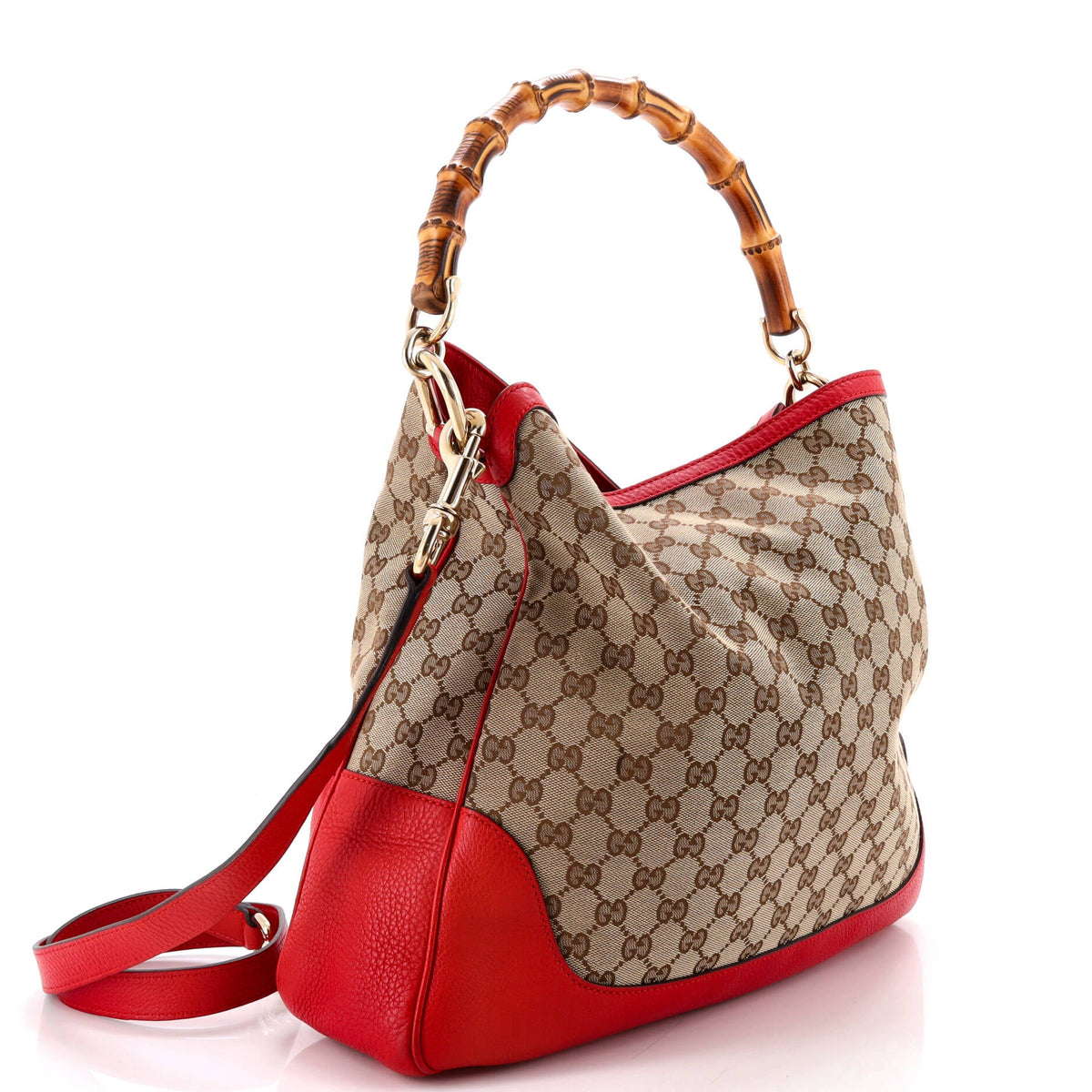 Diana Bamboo Shoulder Bag GG Canvas Medium