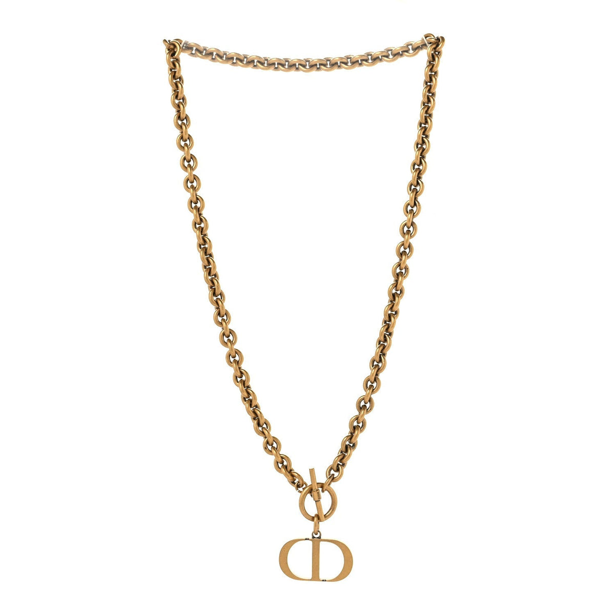 Christian Dior Aged Gold Metal 30 Montaigne Necklace
