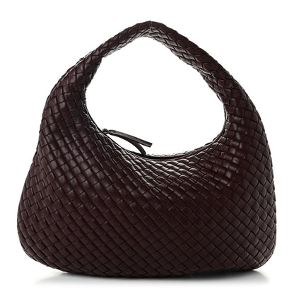 Bottega Veneta Lambskin Intrecciato Medium Padded Veneta Deep Mahogany
