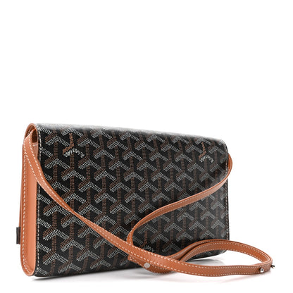 Goyard Goyardine Monte Carlo Bois Clutch With Strap Black Gold