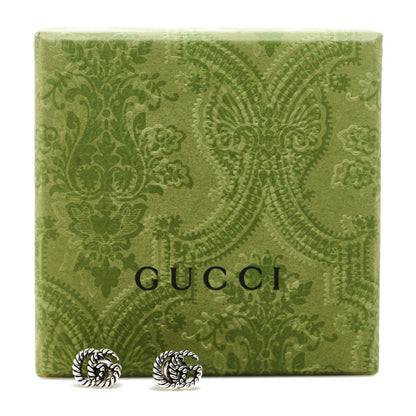 Gucci Sterling Silver Torchon Double G Earrings