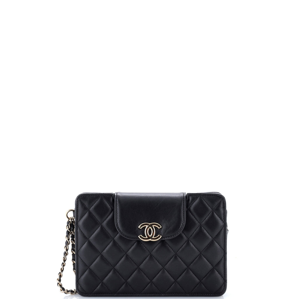 CC Wristlet Pouch Quilted Lambskin