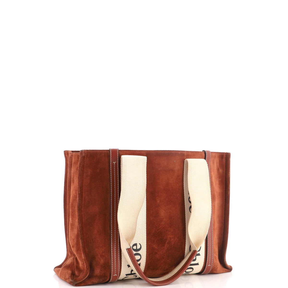 Woody Tote Suede with Canvas Medium