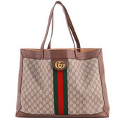 Ophidia Soft Open Tote GG Coated Canvas East West