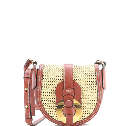Darryl Crossbody Bag Raffia with Leather Small