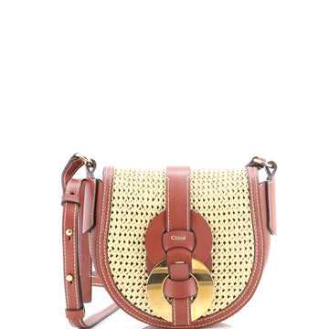 Darryl Crossbody Bag Raffia with Leather Small