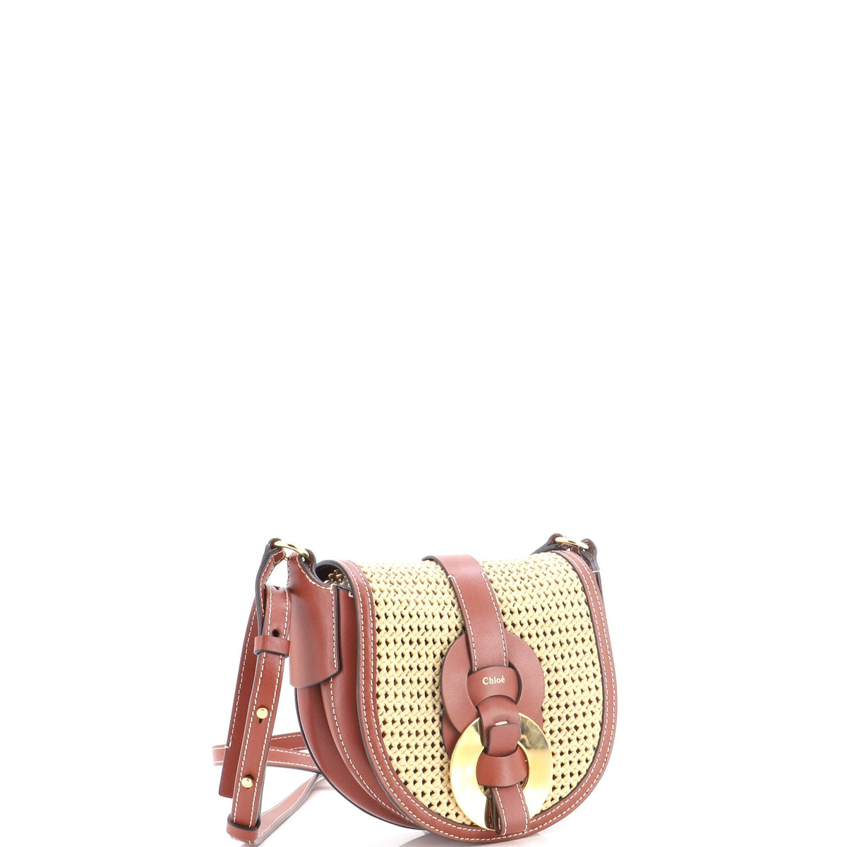 Darryl Crossbody Bag Raffia with Leather Small