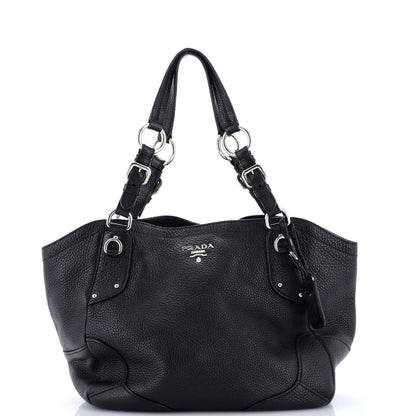 Buckle Strap Shoulder Bag Vitello Daino Medium