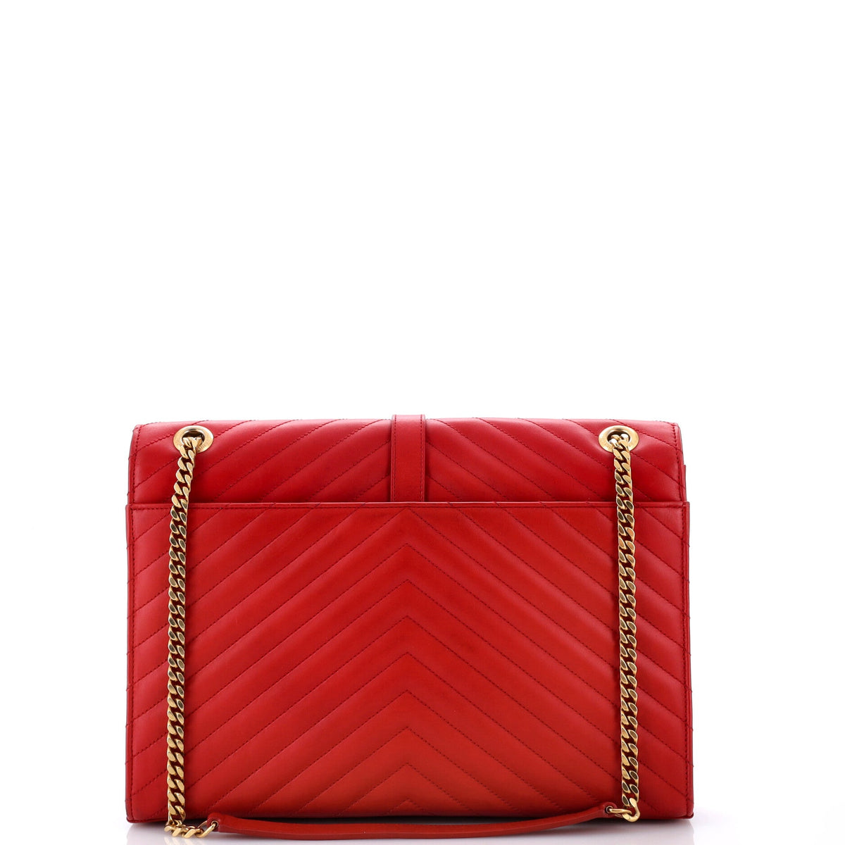 Classic Monogram Envelope Satchel Matelasse Chevron Leather Large