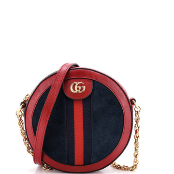 Ophidia Round Shoulder Bag Suede Mini
