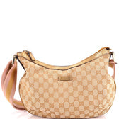Saddle Zip Messenger Bag GG Canvas with Leather Medium
