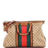 Rania Convertible Top Handle Bag Web GG Canvas Medium