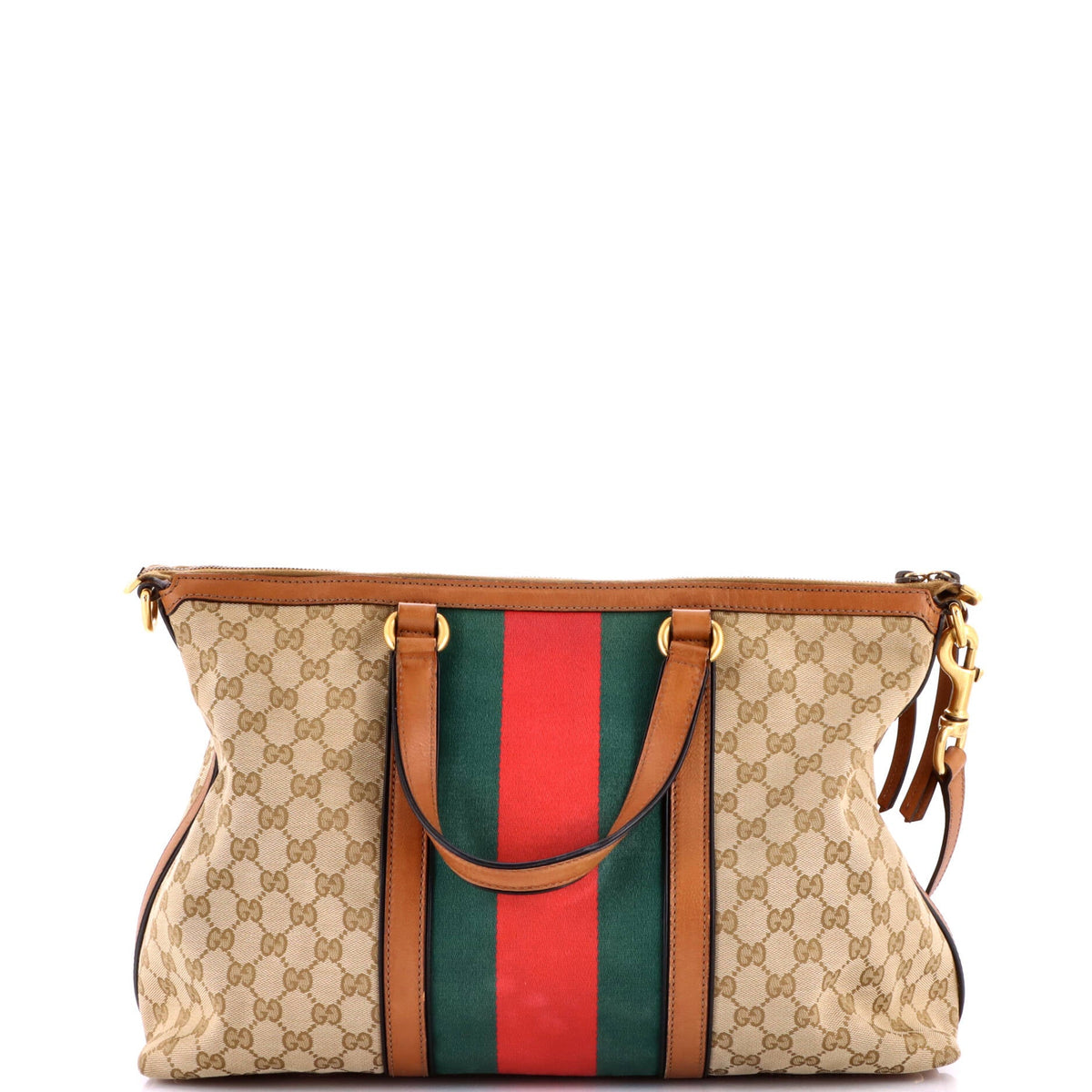 Rania Convertible Top Handle Bag Web GG Canvas Medium