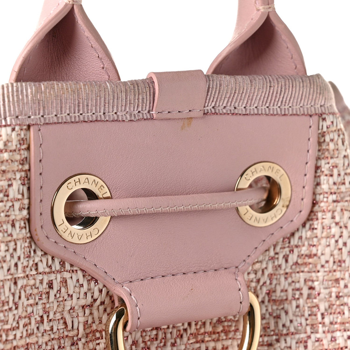 Chanel Canvas Large Deauville Backpack Pink