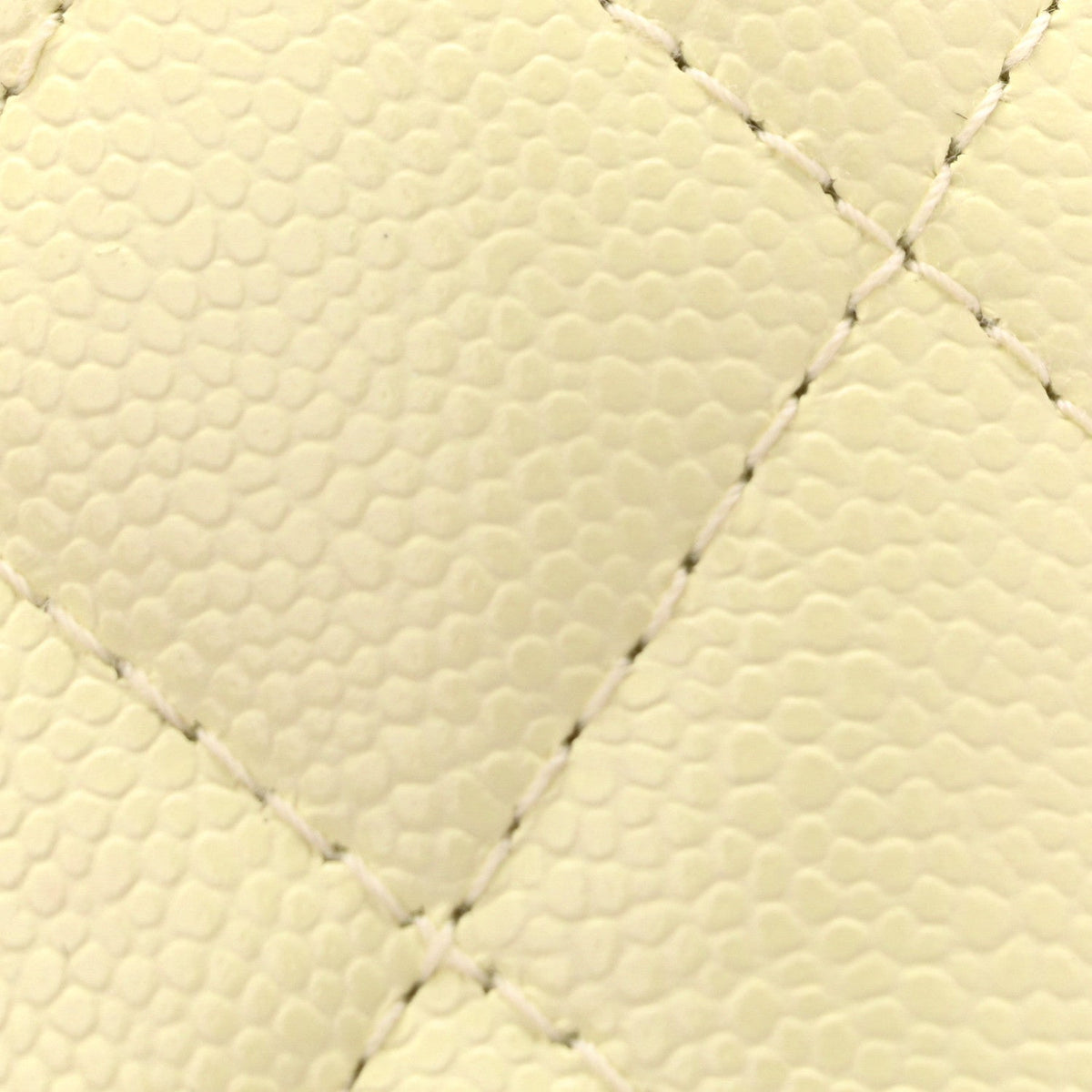 Chanel Caviar Quilted Mini Vanity Case With Chain Light Yellow