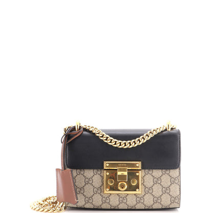 Padlock Shoulder Bag GG Coated Canvas and Leather Small