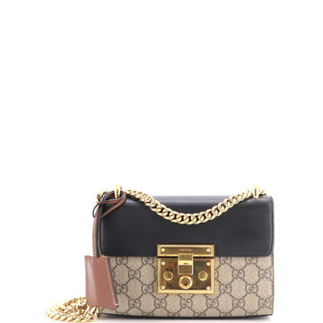 Padlock Shoulder Bag GG Coated Canvas and Leather Small