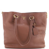 Side Zip Shopper Tote Vitello Daino Large