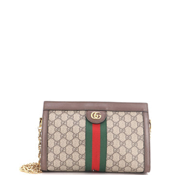 Ophidia Chain Shoulder Bag GG Coated Canvas Small