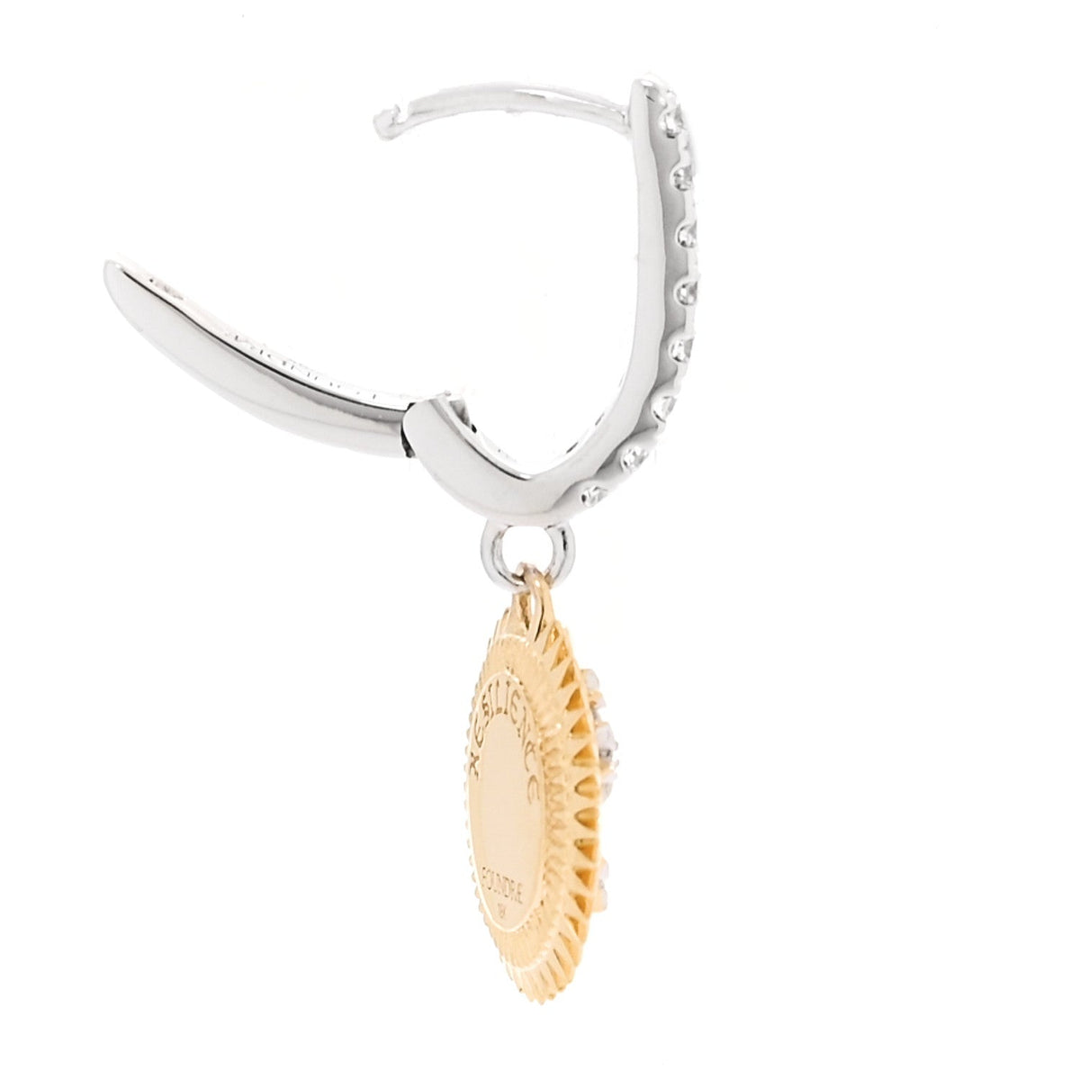 Foundrae 18K Yellow White Gold Diamond Resilience Blossoms Hoop Single Earring