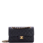 Classic Double Flap Bag Quilted Caviar Small