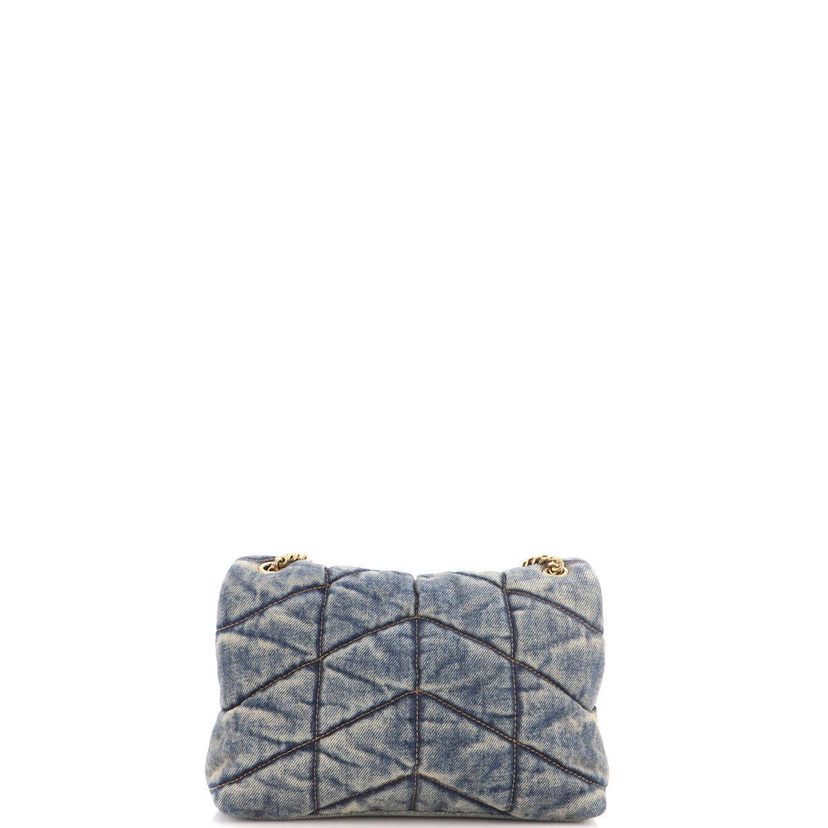 Loulou Puffer Shoulder Bag Quilted Vintage Denim Mini