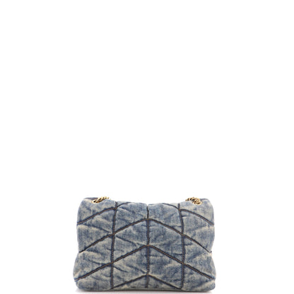 Loulou Puffer Shoulder Bag Quilted Vintage Denim Mini