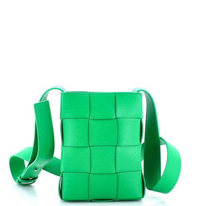 Cassette Phone Holder Crossbody Bag Maxi Intrecciato Leather