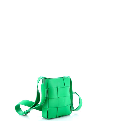 Cassette Phone Holder Crossbody Bag Maxi Intrecciato Leather
