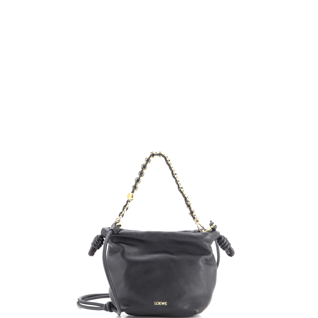 Flamenco Knot Chain Purse Bag Leather Mini