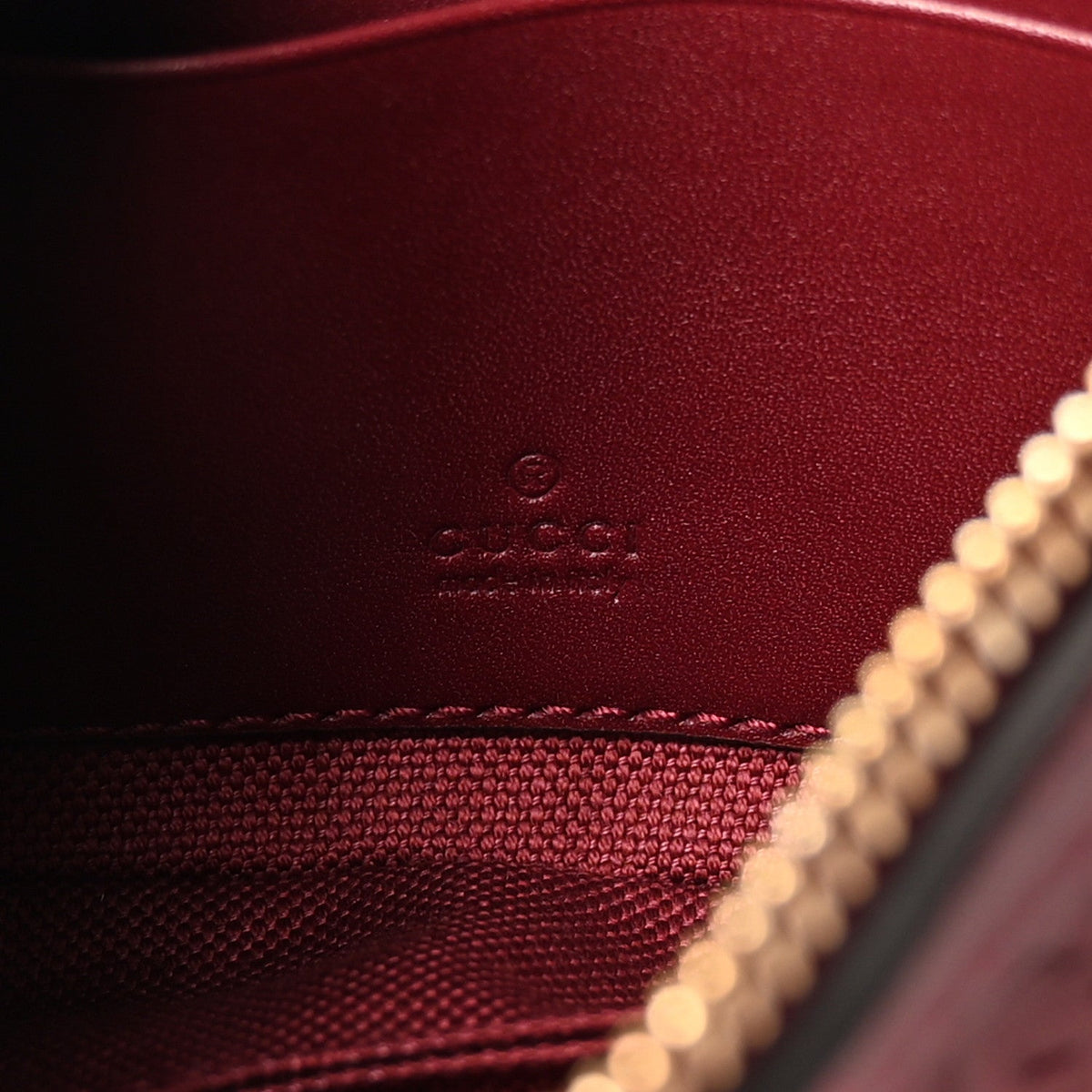 Gucci GG Calfskin Embossed Emblem Mini Shoulder Bag Rosso Ancora