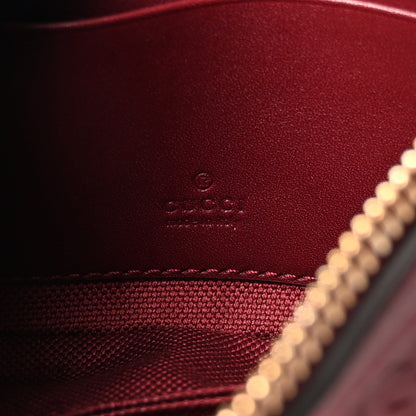 Gucci GG Calfskin Embossed Emblem Mini Shoulder Bag Rosso Ancora