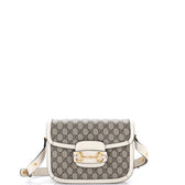 Horsebit 1955 Shoulder Bag GG Coated Canvas with Leather Small