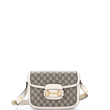 Horsebit 1955 Shoulder Bag GG Coated Canvas with Leather Small