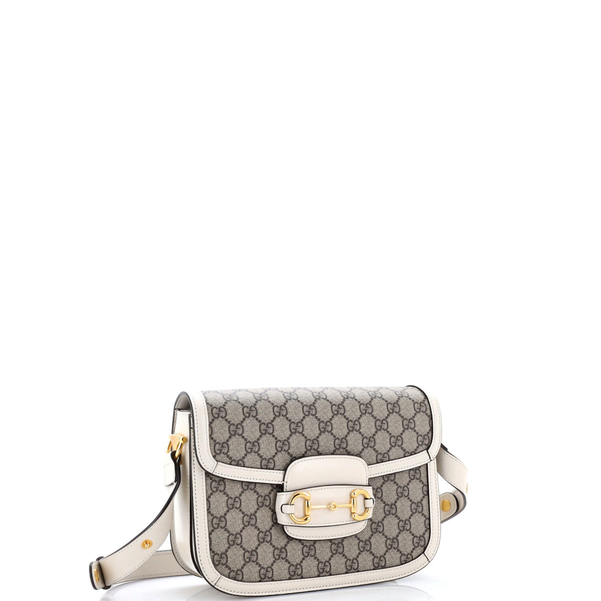 Horsebit 1955 Shoulder Bag GG Coated Canvas with Leather Small