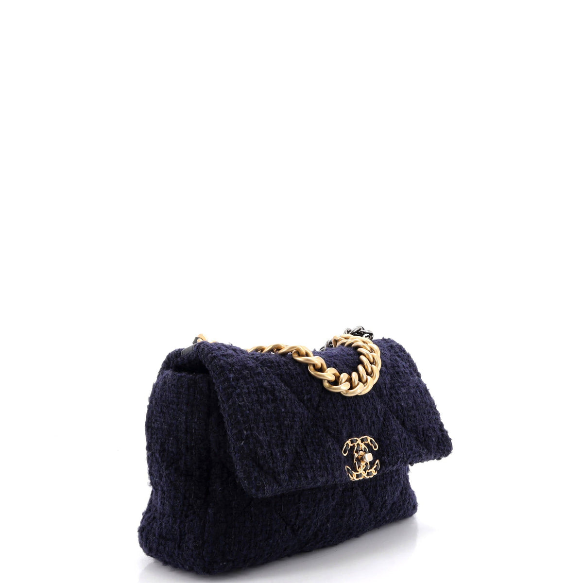 19 Flap Bag Quilted Tweed Large