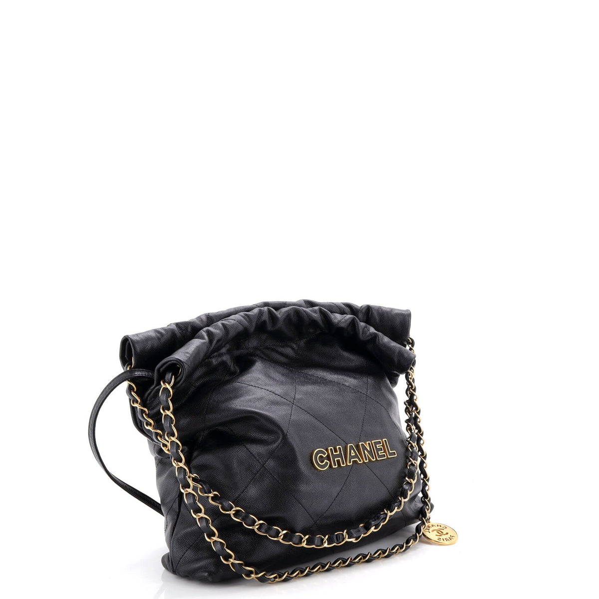 22 Chain Hobo Quilted Caviar Small