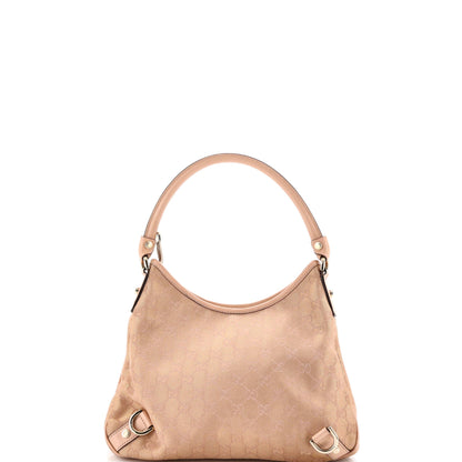 Abbey D-Ring Hobo GG Canvas with Leather Medium