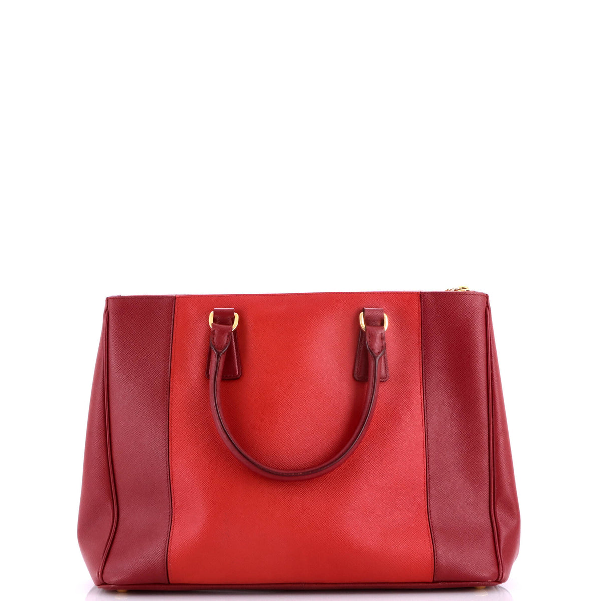 Bicolor Double Zip Lux Tote Saffiano Leather Medium