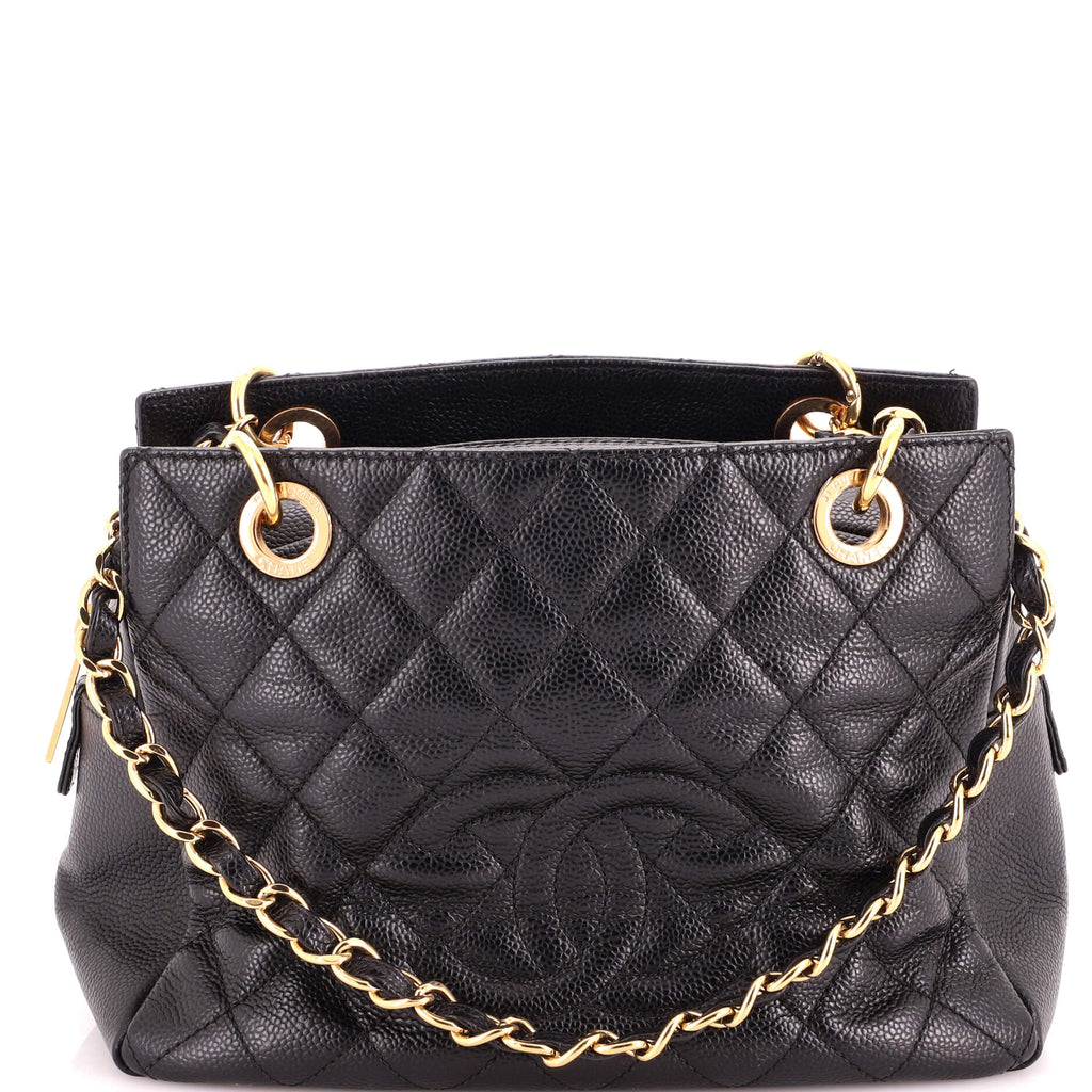 Petite Timeless Tote Quilted Caviar