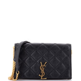 Becky Chain Wallet Quilted Leather