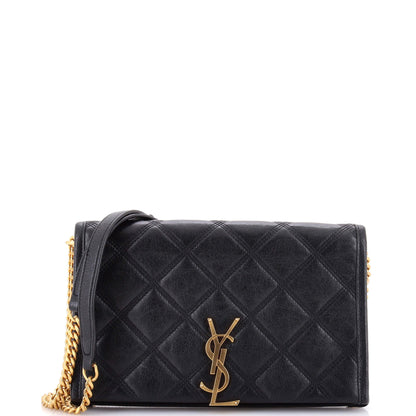 Becky Chain Wallet Quilted Leather