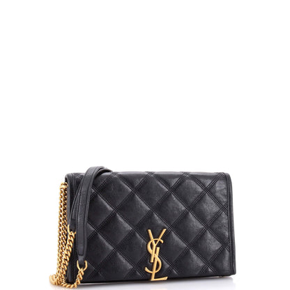 Becky Chain Wallet Quilted Leather
