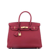 Birkin Handbag Rouge Grenat Togo with Gold Hardware 30